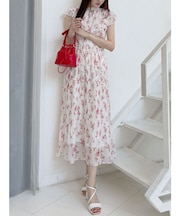 ラッフルプリーツティアードワンピース