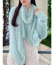 ロングシャギーマフラーセットニット