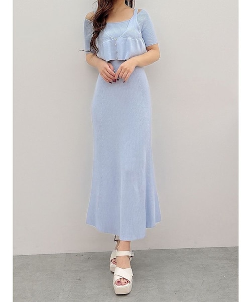 MARY QUANTコラボ】シャツドッキングニットワンピース｜マーキュリー