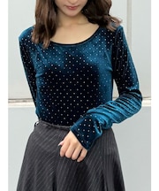 【OUNNOUN】シャイニーベロアトップス