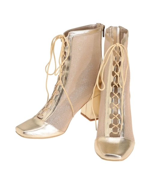 レースアップメッシュブーツ