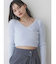 ミニシャギーVネッククロップドニット