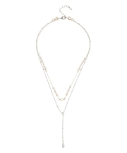 2WAYドロップパールダブルチェーンネックレス