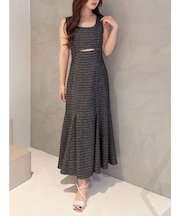 カットアウトツイードマーメイドワンピース