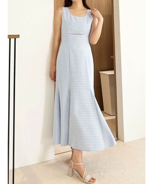 カットアウトツイードマーメイドワンピース