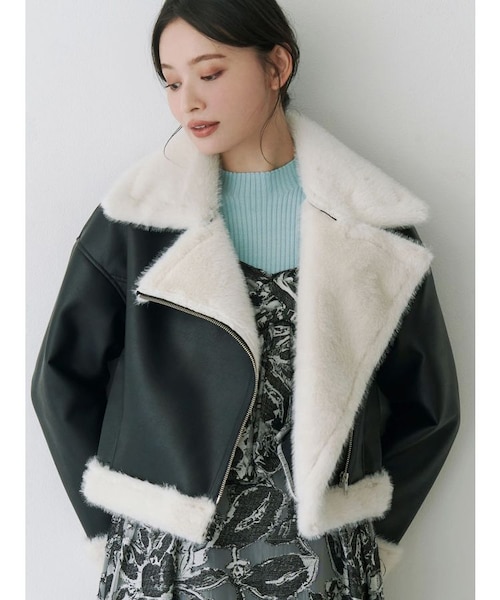 フェイクレザームートンボンバージャケット｜マーキュリーデュオの通販