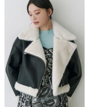 フェイクレザームートンボンバージャケット