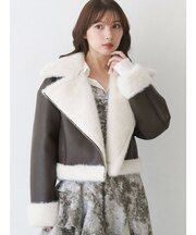 フェイクレザームートンボンバージャケット