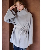 ベルテッドオフタートルニット