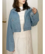 スタンドカラーコルセットデニムジャケット