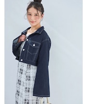 スタンドカラーコルセットデニムジャケット