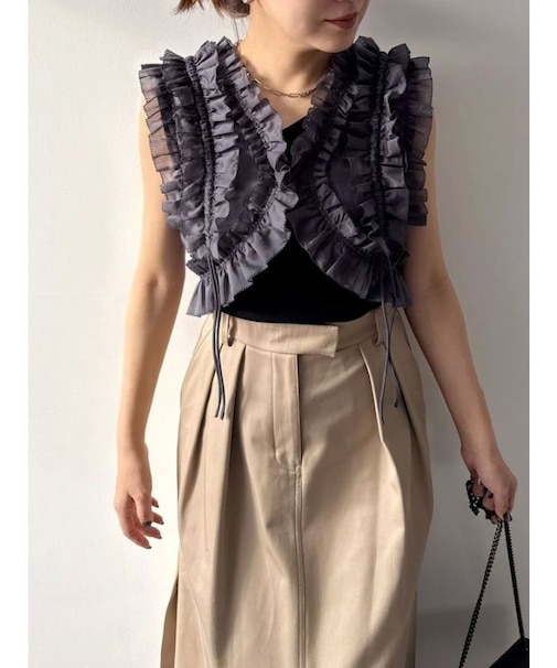 【OUNNOUN】ピコフリル2WAYブラウス