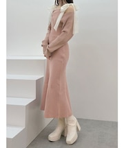 2WAYショルダーリボンマーメイドニットワンピース