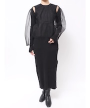 【OUNNOUN】チュールブラウスレイヤードワンピ