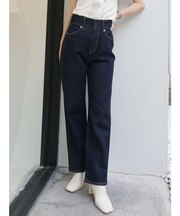 ハイウエストストレートストレッチデニム