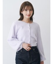 ミニシャギークルーネックカーディガン