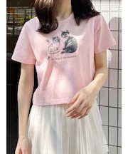CATプリントリボンTシャツ