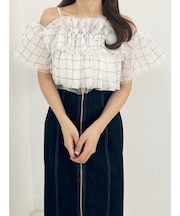 チュールフリルトップス