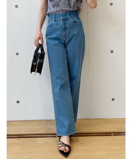 ハイウエストストレートストレッチデニム