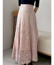 レースパッチワークフレアスカート