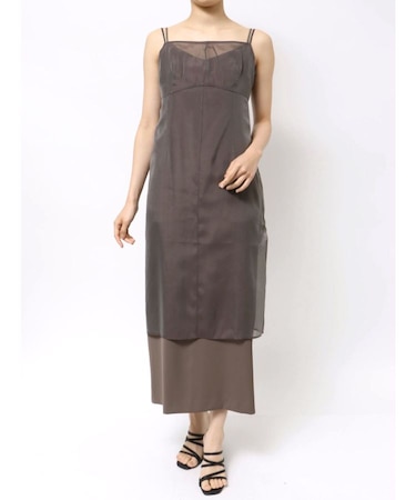 【OUNNOUN】オーガンジーレイヤードキャミワンピース