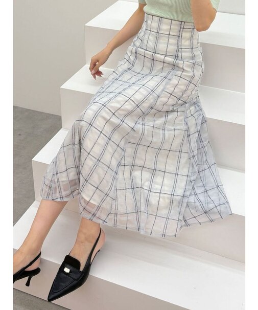 オリジナルチュールチェックフレアスカート