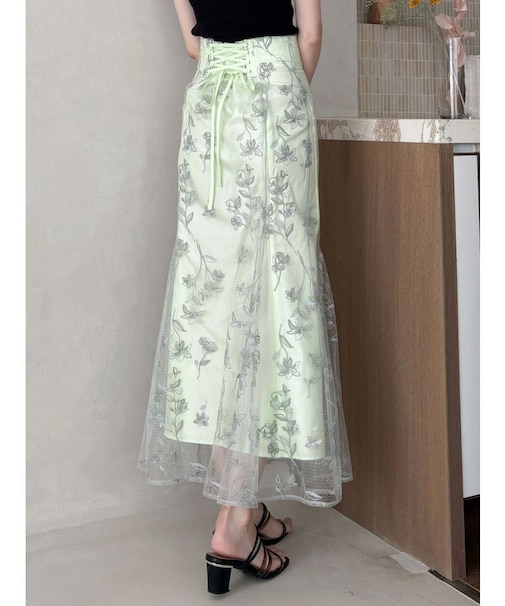 エンブロイダリーマーメイドスカート