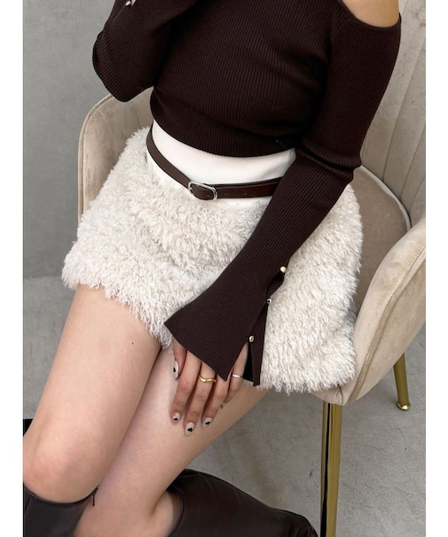 プードルファーライクミニスカート