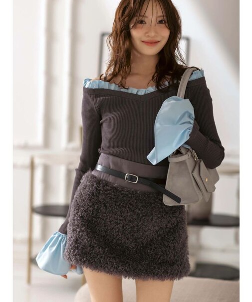 プードルファーライクミニスカート