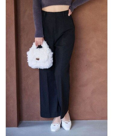 ウールライクセンタープレスワイドパンツ