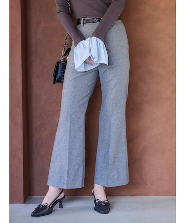 ウールライクセンタープレスワイドパンツ