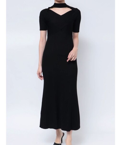 2WAYパネルレイヤード風マーメイドニットワンピース