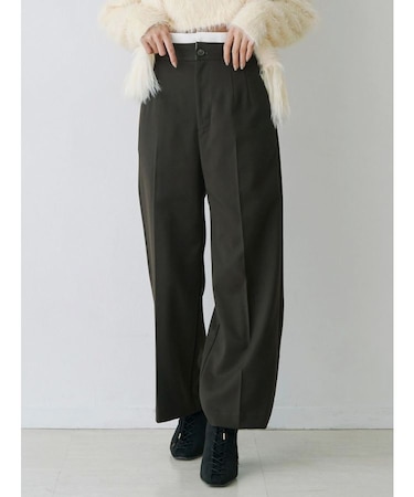 フェイクウール折返しベルトパンツ