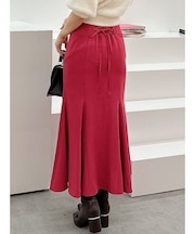 バックレースアップストレッチマーメイドスカート