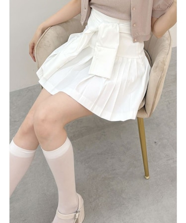 ツイストプリーツミニスカパン