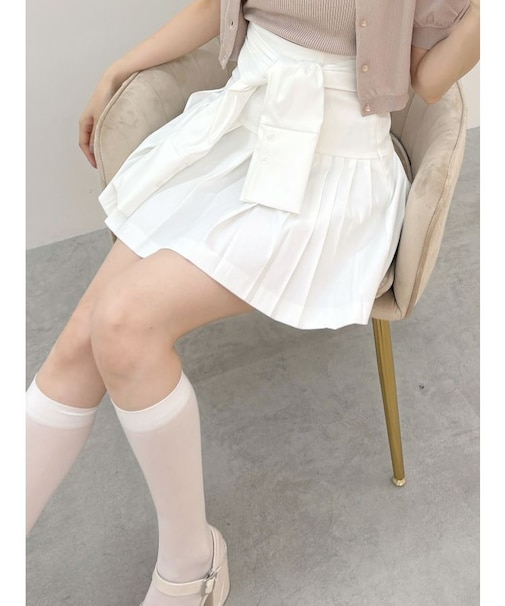 ツイストプリーツミニスカパン