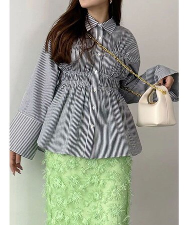 【OUNNOUN】ビスチェシャーリングシャツ