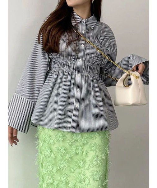 【OUNNOUN】ビスチェシャーリングシャツ