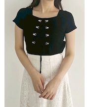 レイヤードライクレースアップニット