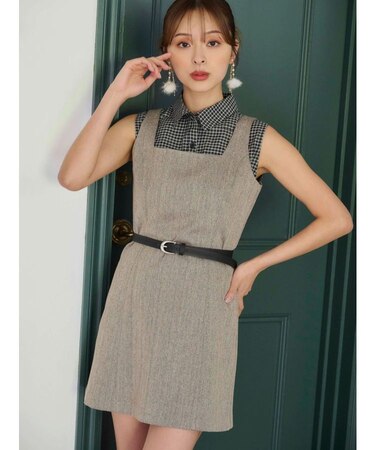 ヘリンボーンタイトミニジャンスカ