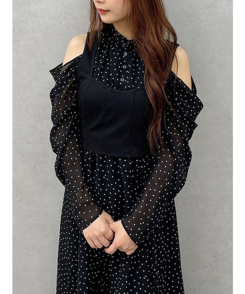 MARY QUANTコラボ】シャツドッキングニットワンピース｜マーキュリー