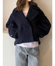 【OUNNOUN】コクーンショートコート