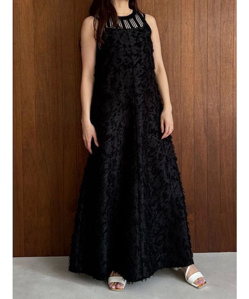 【OUNNOUN】カットジャガードキャミワンピース