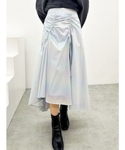 オーロラ箔プリントドロストスカート