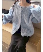 【OUNNOUN】ロングシャギー2WAYオーバーサイズニット