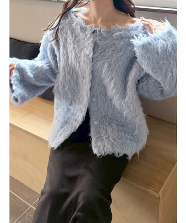 【OUNNOUN】ロングシャギー2WAYオーバーサイズニット