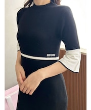 【MARY QUANTコラボ】バックシャンデイジーストラップマーメイドニットワンピース