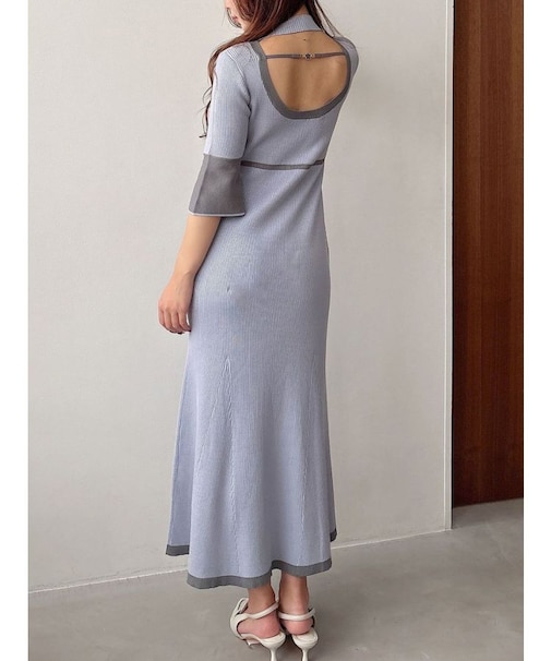 【MARY QUANTコラボ】バックシャンデイジーストラップマーメイドニットワンピース