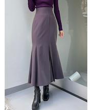 バックレースアップストレッチマーメイドスカート