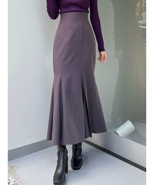 バックレースアップストレッチマーメイドスカート